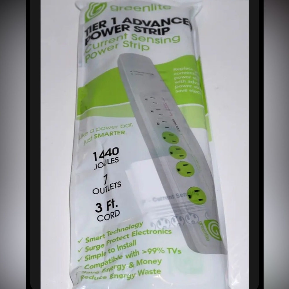 Power strip Tier 1 Advanced Energy Save Current Sensing Smart Power-  7 Outlet